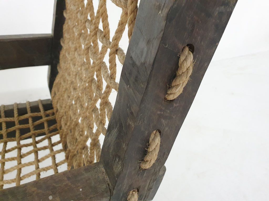 Unieke Loungestoel Van Massief Eiken En Touw, Nederland, Ca. Jaren 1960 photo buy