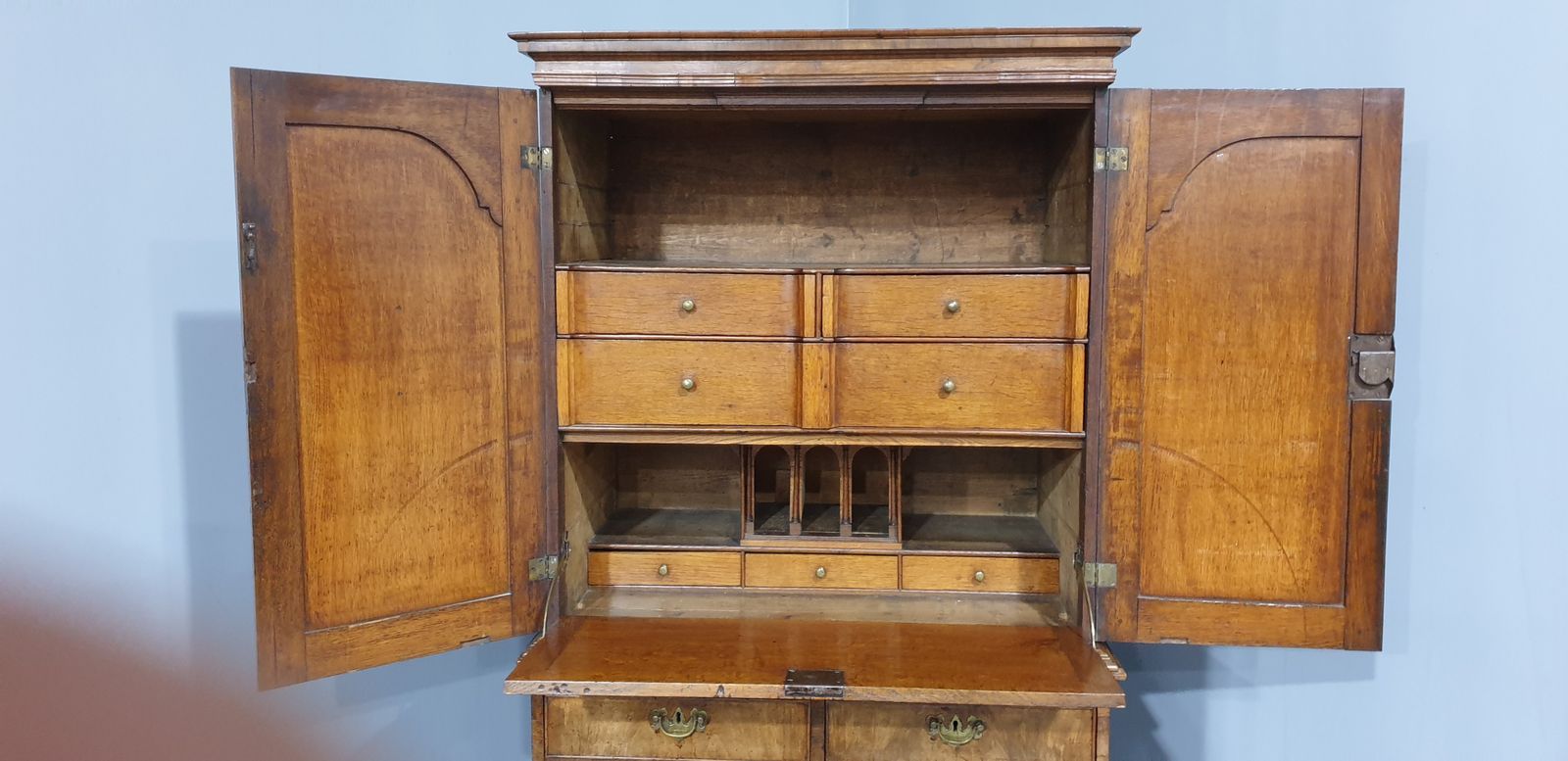 Superb George I Walnut Secretaire Chest Of Small Proportions photo 2950.0