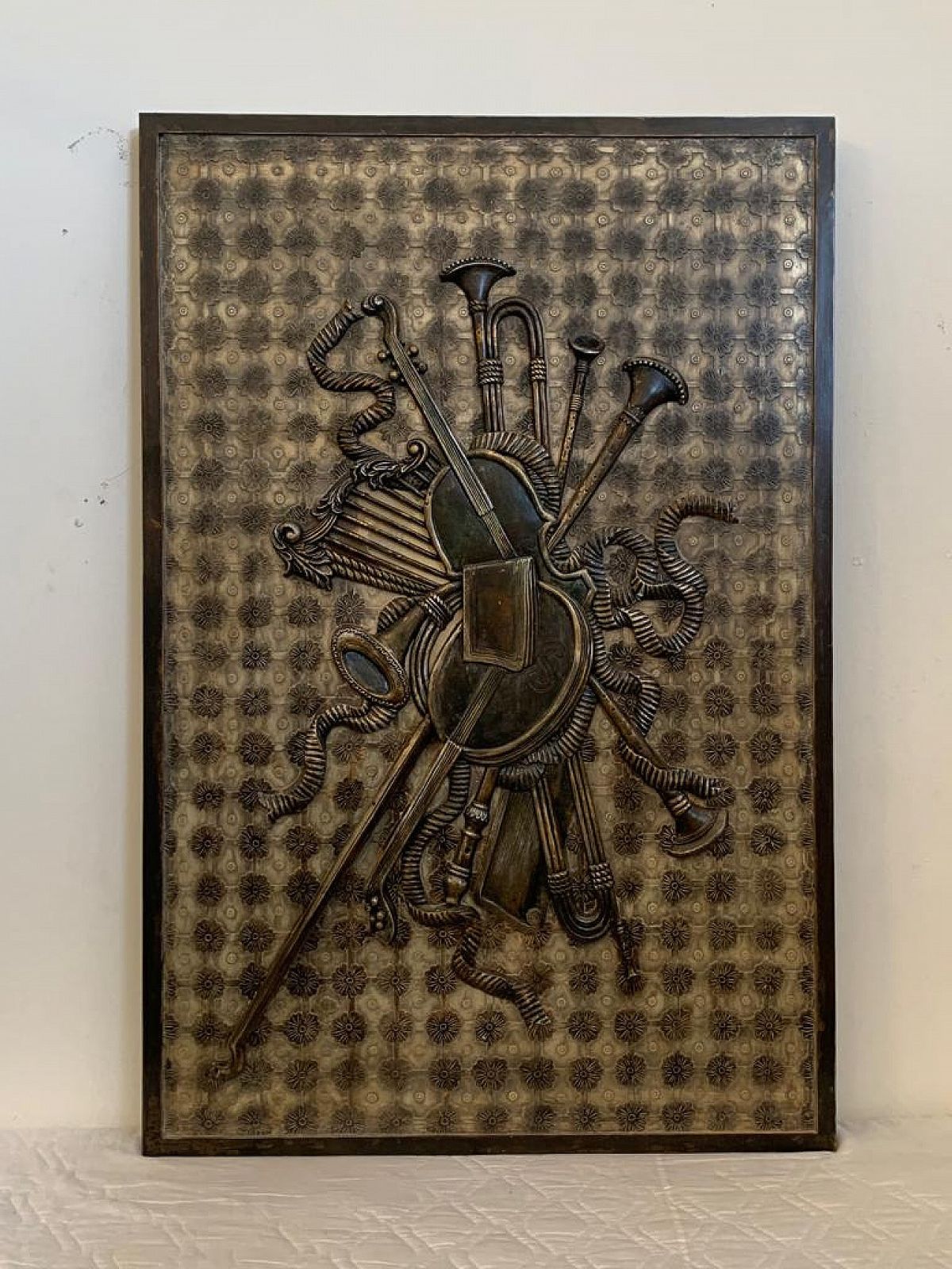 Decorative Panel In Carved Resin On Wood By Lam Lee, 1990s photo furniture