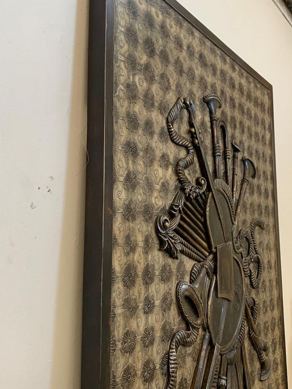 photo furniture Decorative Panel In Carved Resin On Wood By Lam Lee, 1990s