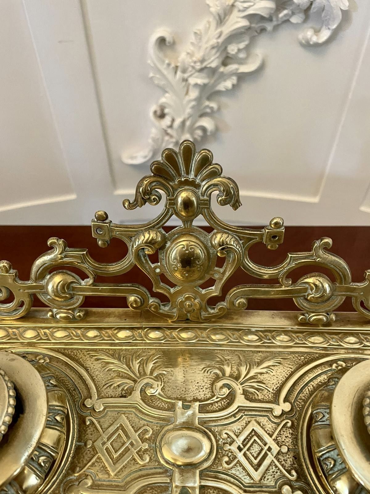 Magnificent Quality Antique 19th Century French Cast Brass Desk Set photo furniture