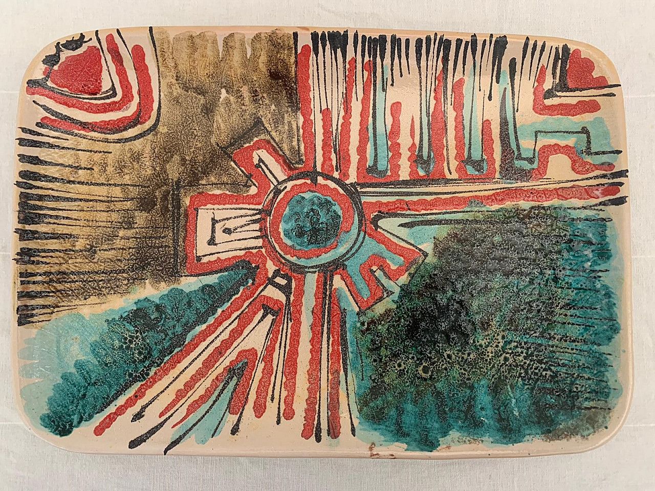 Polychrome Ceramic Tidy Tray For Piccinini, 1960s photo 272.48