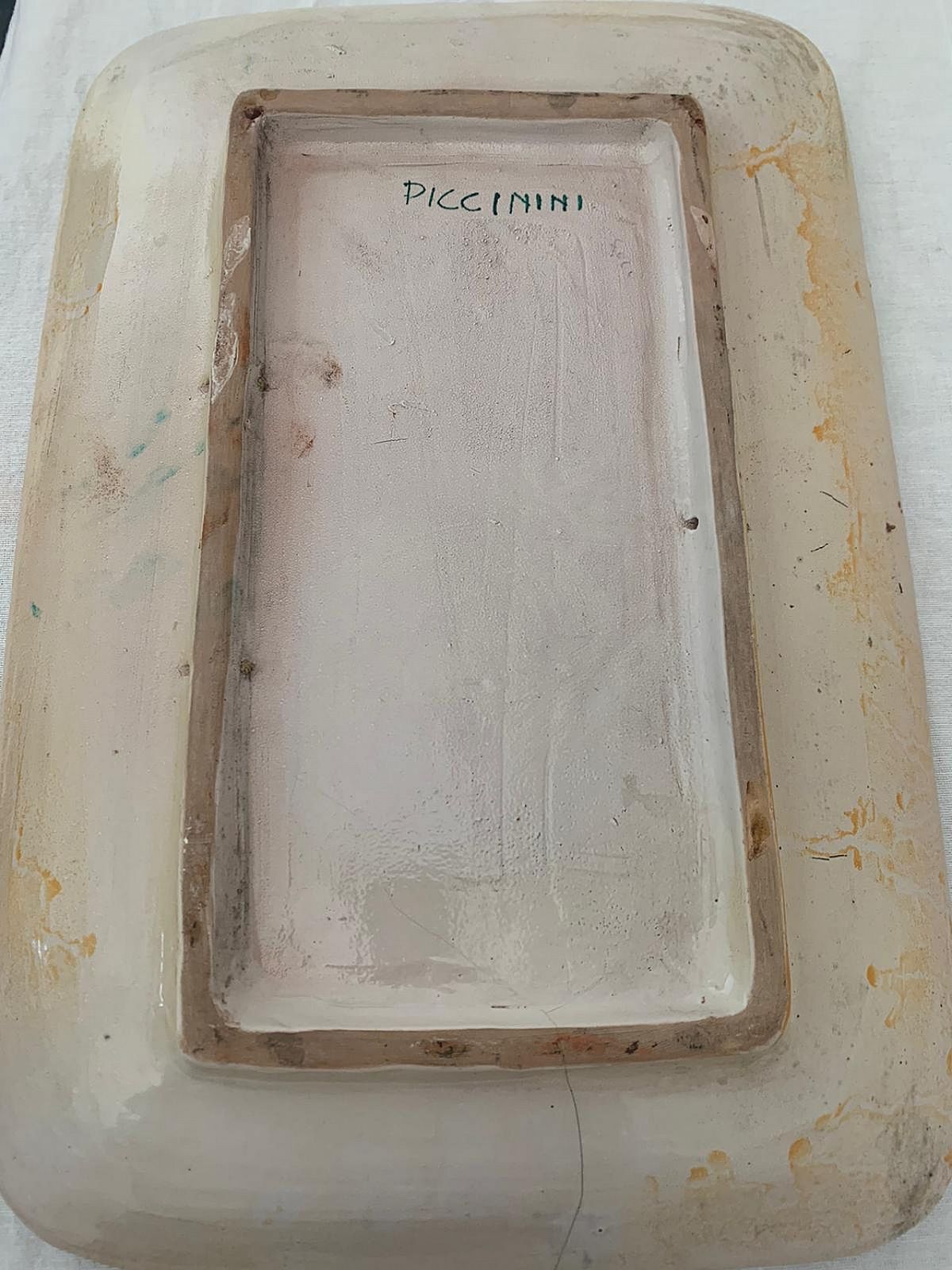 Polychrome Ceramic Tidy Tray For Piccinini, 1960s photo vintage