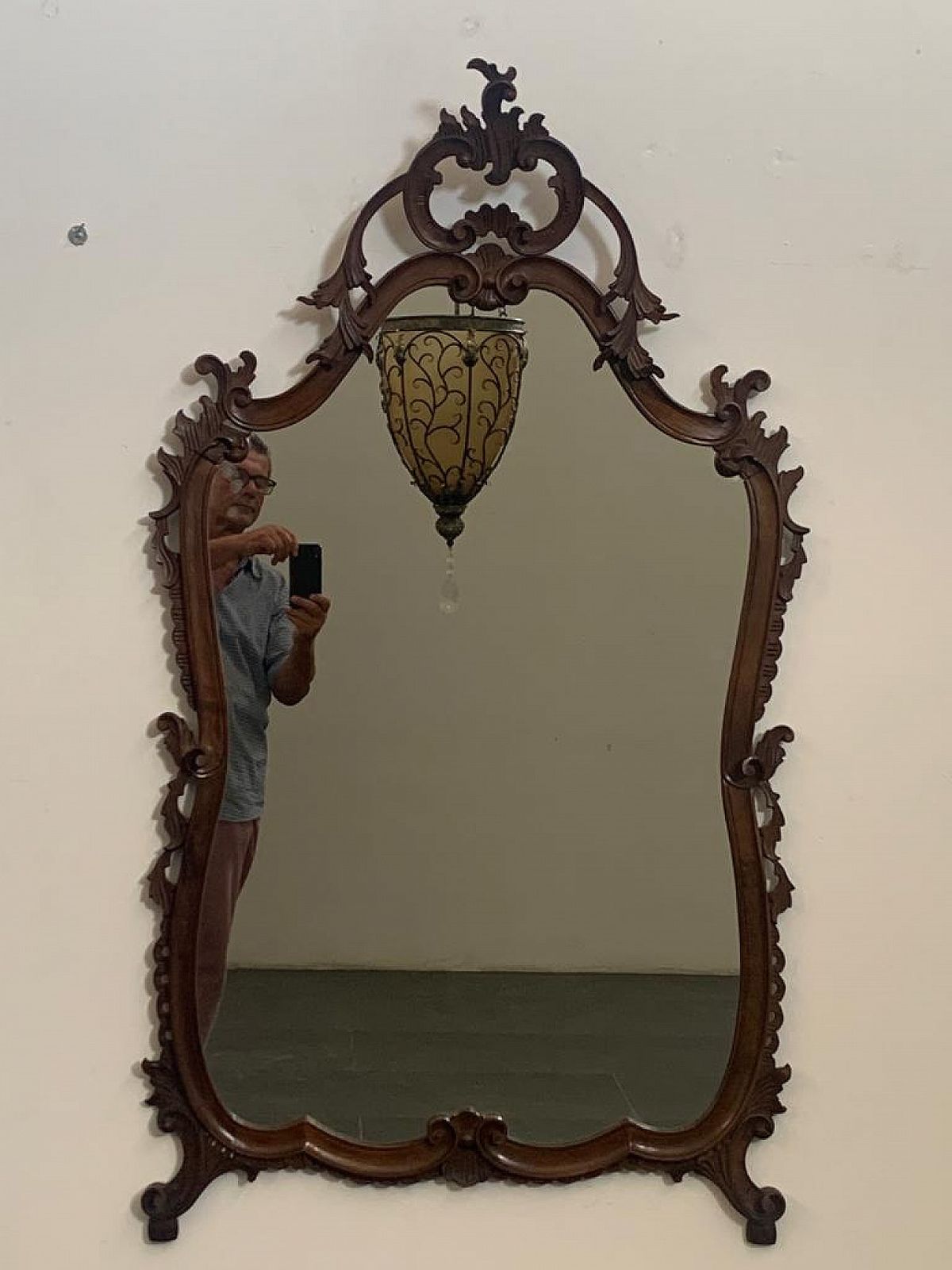 Baroque Style Mirror In Carved Wood, 1950s photo furniture