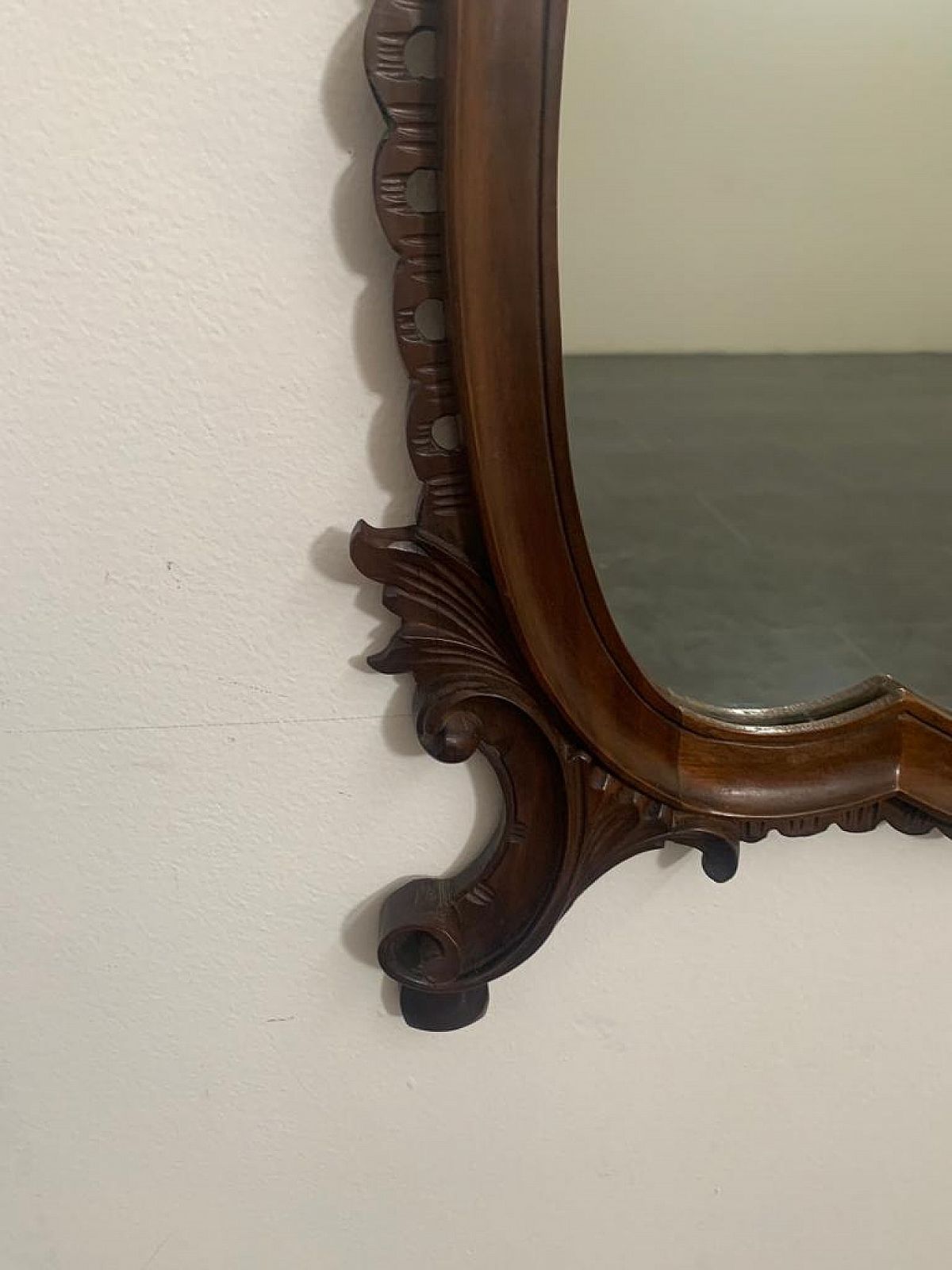 Baroque Style Mirror In Carved Wood, 1950s photo vinterior