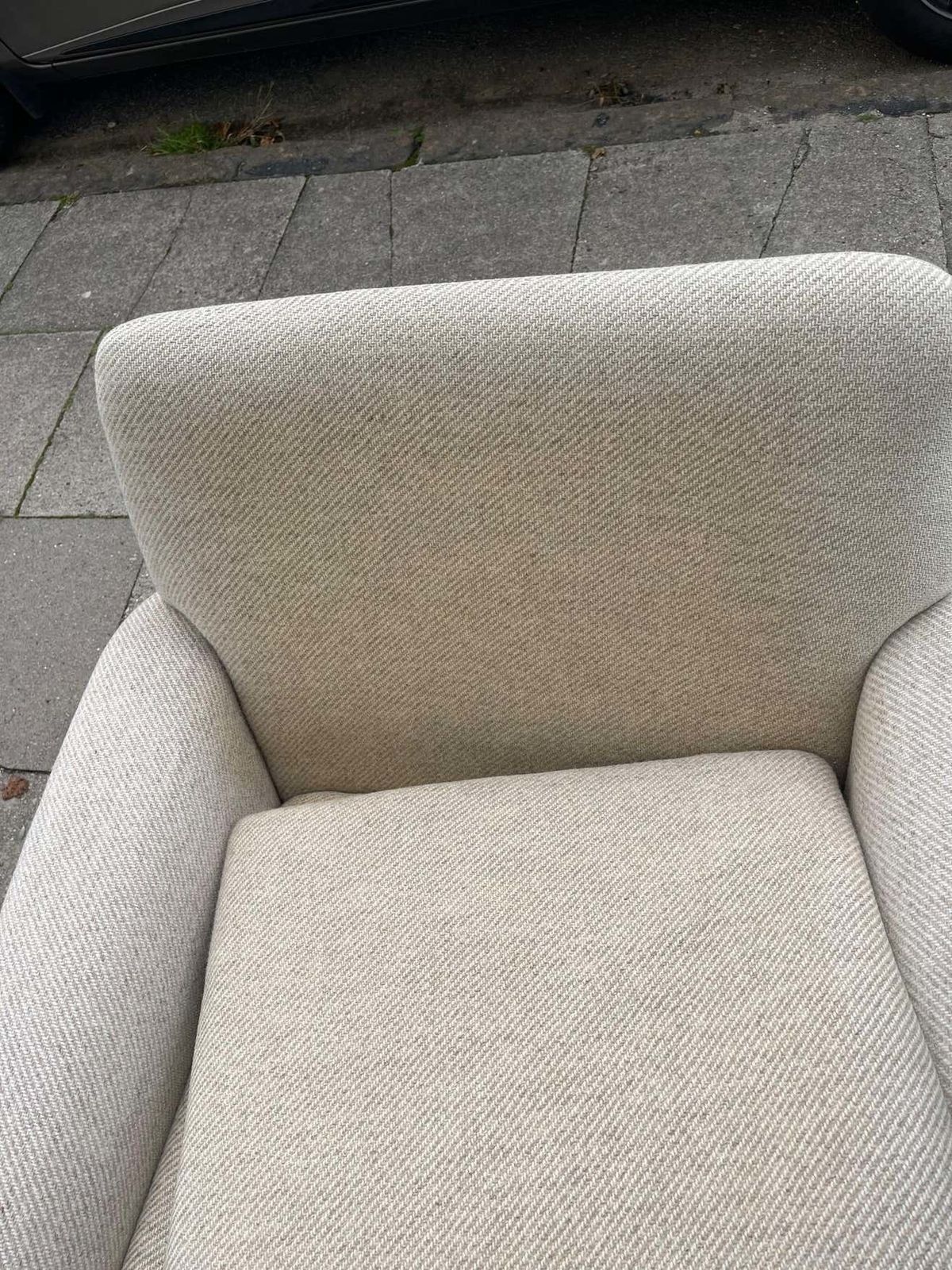 Vintage Fritz Hansen Armchair In Off White Wool By Folke Ohlsson photo vintage