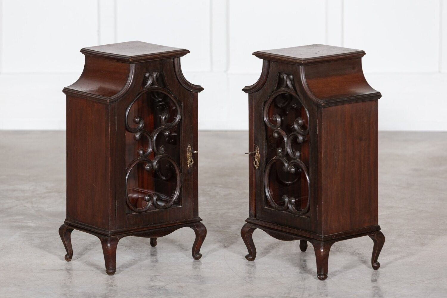 Pair 19thc English Mahogany Glazed Cabinets photo Furniture