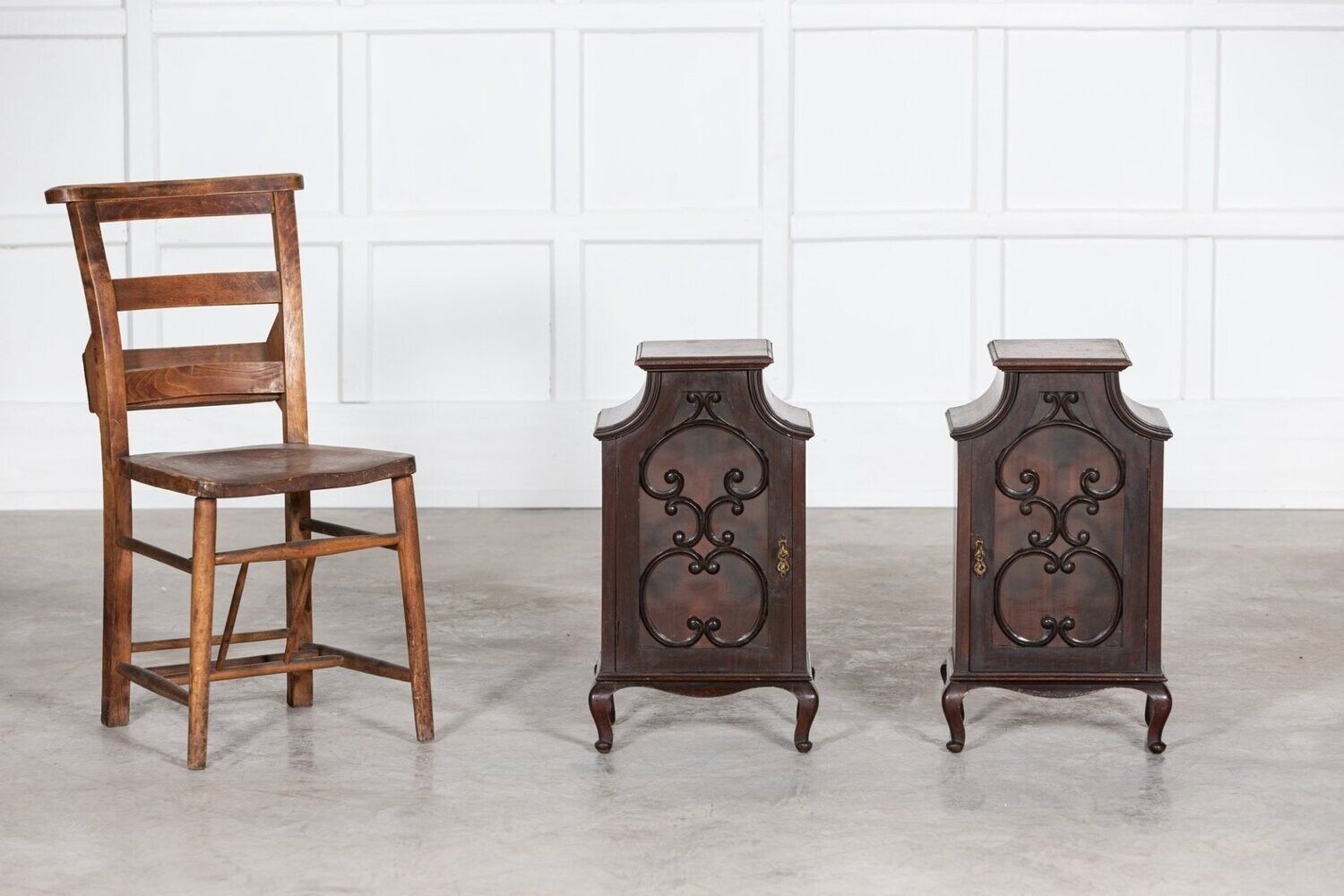 Pair 19thc English Mahogany Glazed Cabinets photo vinterior