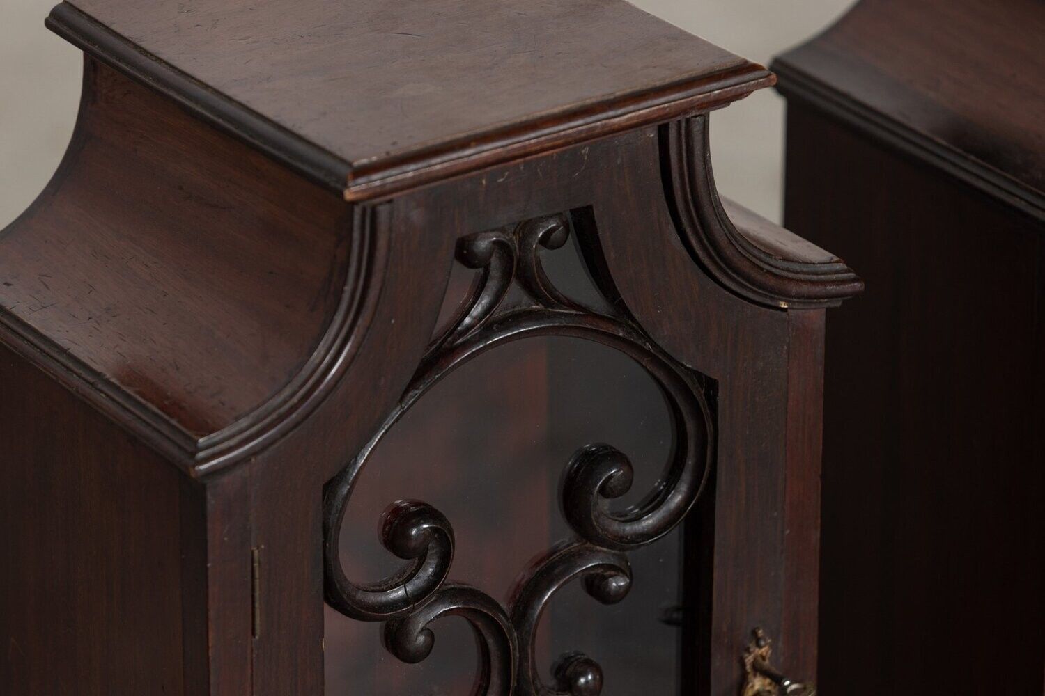 photo furniture Pair 19thc English Mahogany Glazed Cabinets