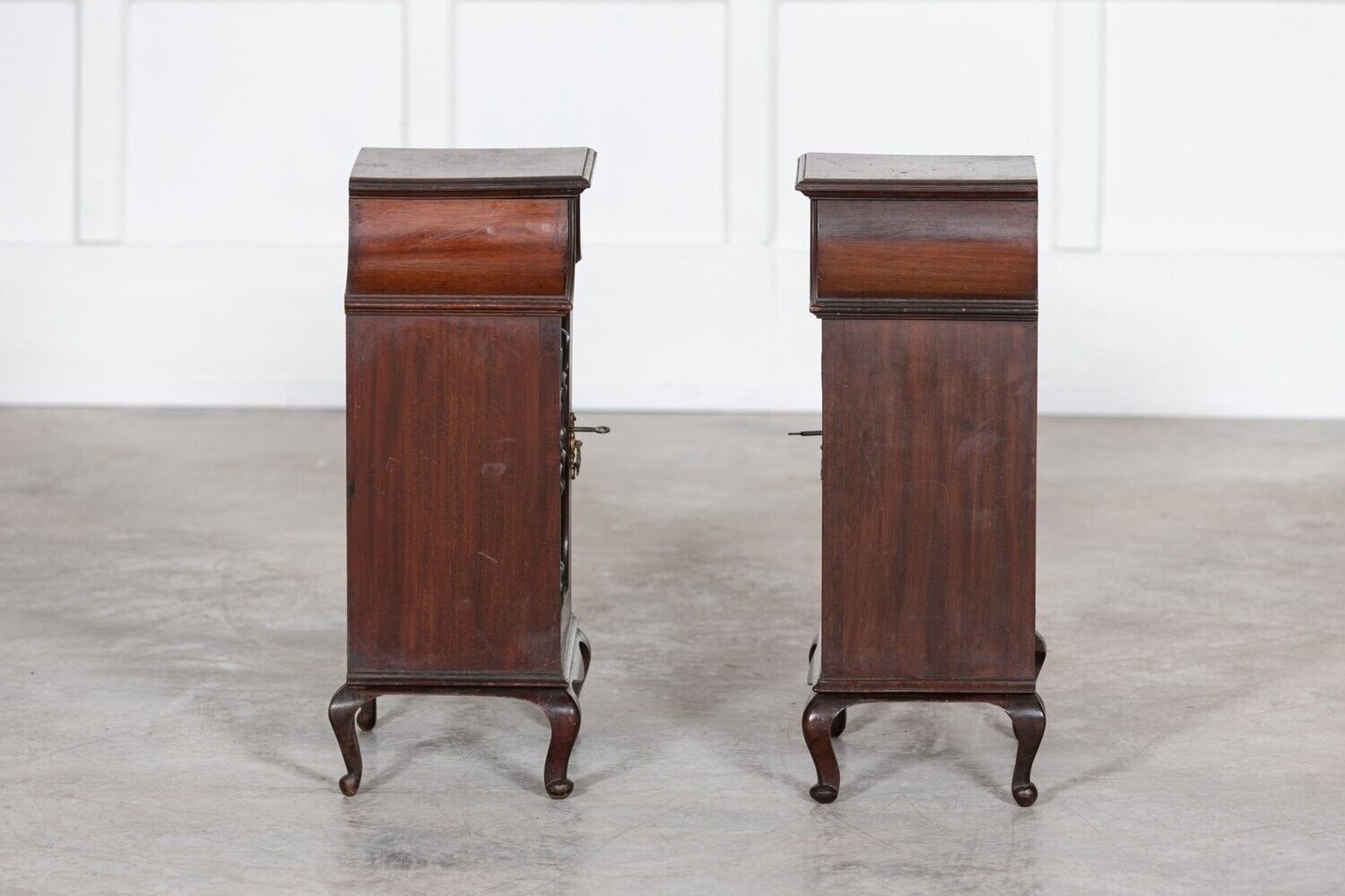 Furniture Pair 19thc English Mahogany Glazed Cabinets photo