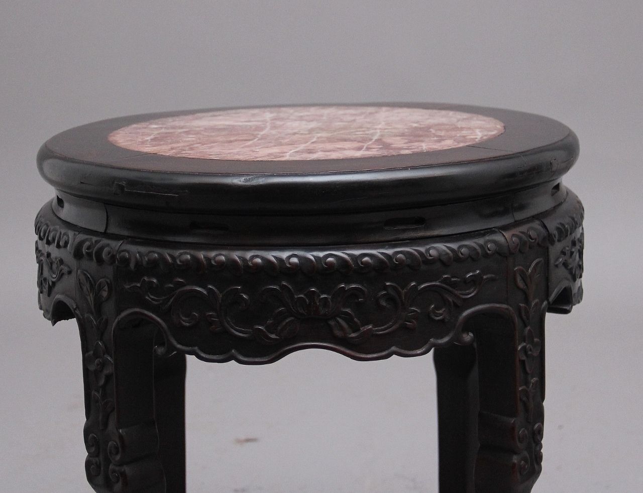 A Pair Of 19th Century Chinese Carved Hardwood Occasional Tables photo 1950.0