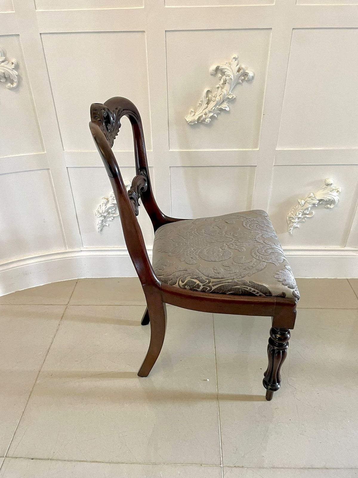 photo for sale Fine Quality Set Of 4 Antique Carved Rosewood Dining Chairs