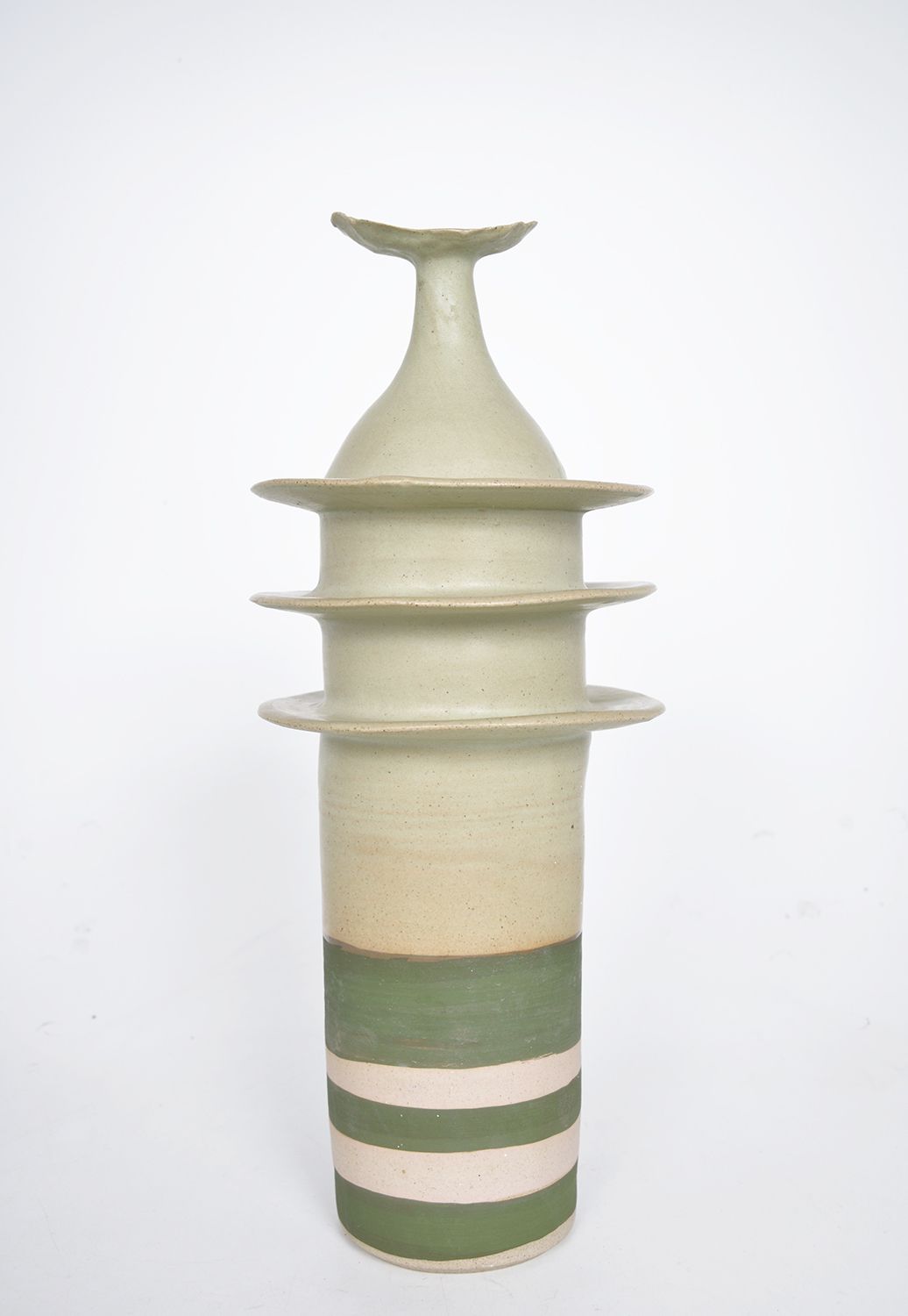 Abstract Studio Pottery Stoneware ‘Pagoda Pot’ By Alan Ashpool, England C.1970s Arts And Crafts Ceramics Midcentury photo furniture