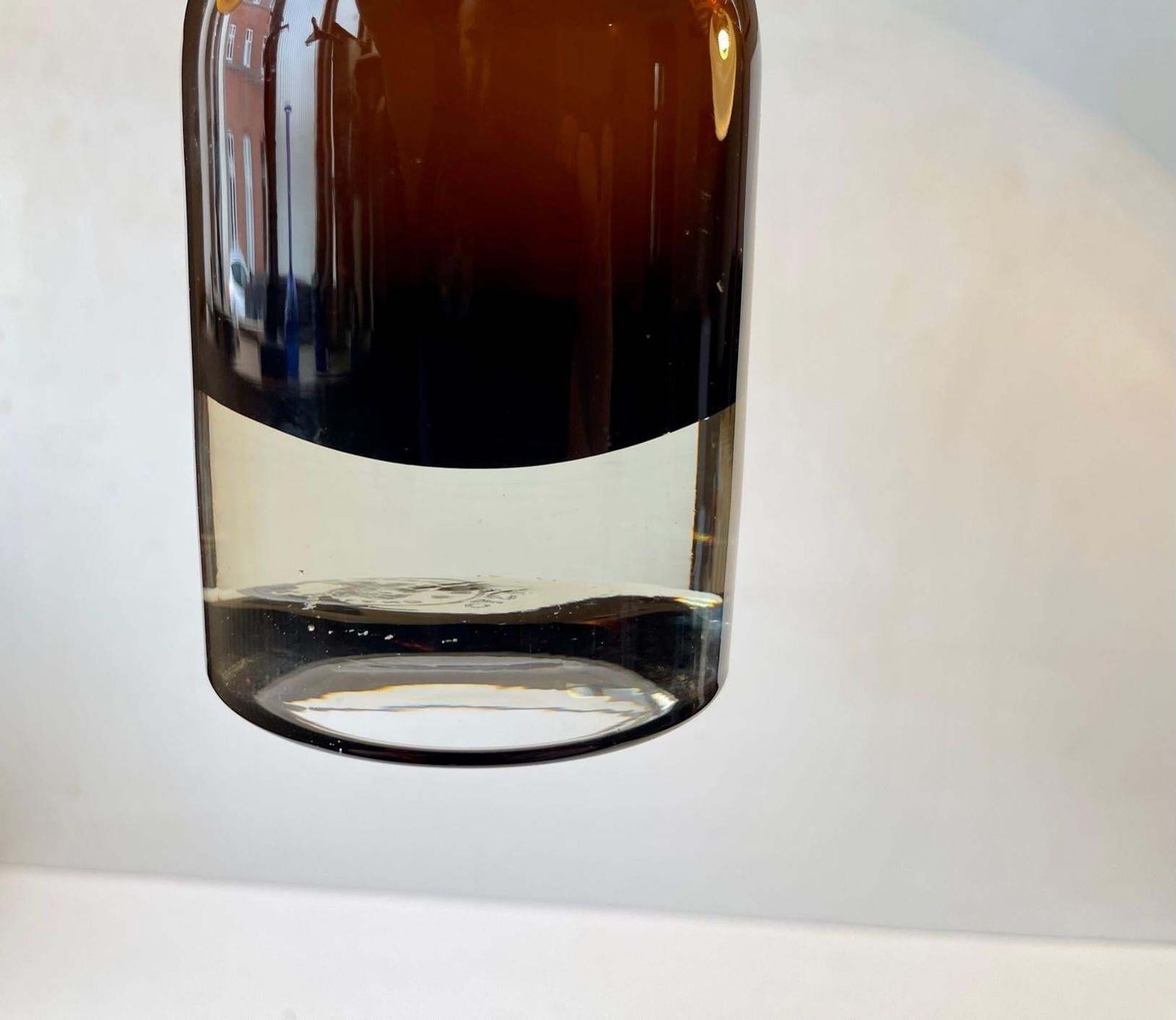 Midcentury Coffee Brown Glass Vase By Riihimaen Lasi Oy, Finland 1970s photo furniture