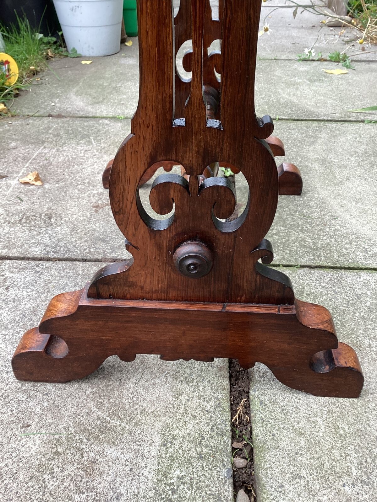 Beautiful Victorian Rosewood Sewing Work Table Ornate Legs Turned Stretcher photo for sale
