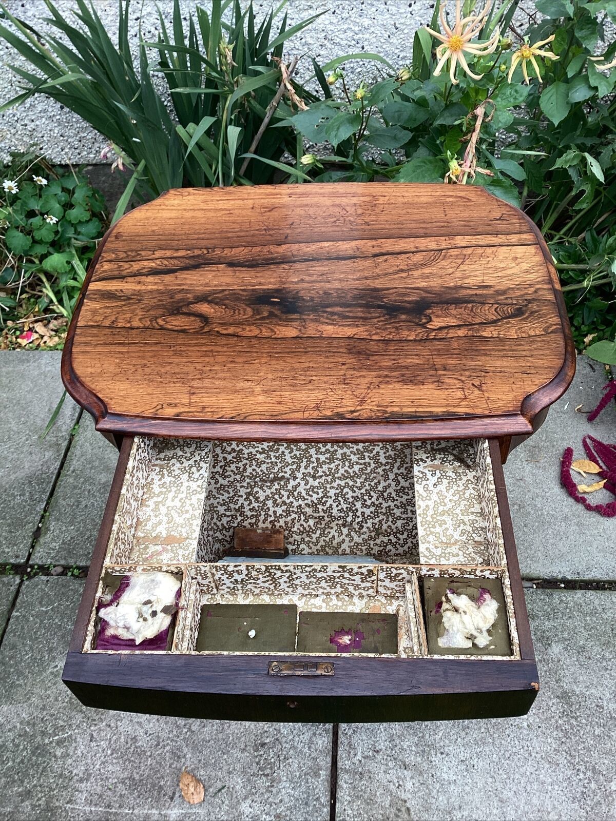 Beautiful Victorian Rosewood Sewing Work Table Ornate Legs Turned Stretcher photo buy