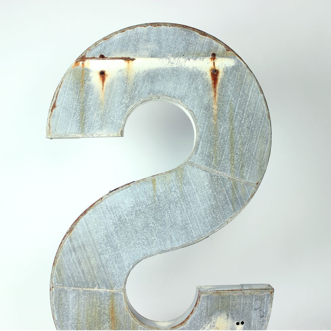 Huge Vintage Industial Zinc Letter S, Czechoslovakia 1950s photo furniture