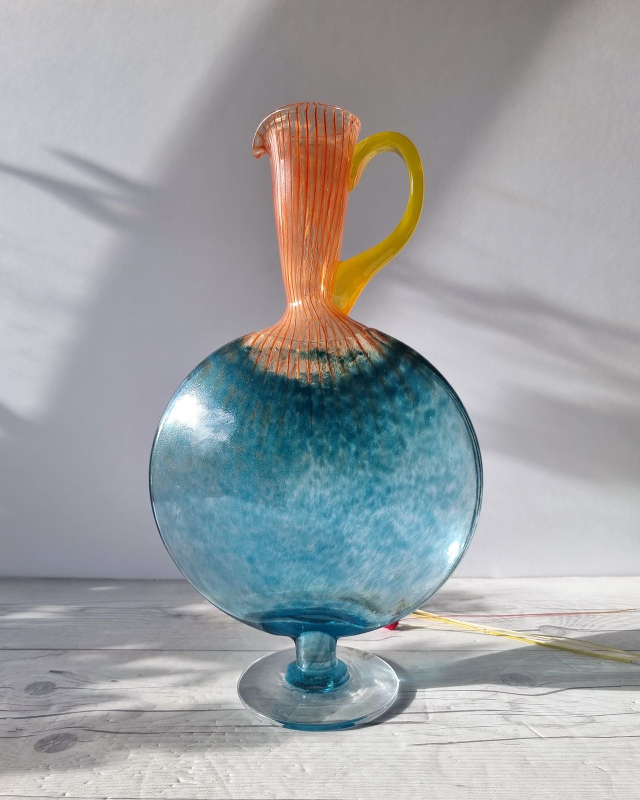Kjell Engman 'Bon Bon' Series, Kosta Boda, Candied Sapphire And Coquelicot Vase, Sweden, Signed