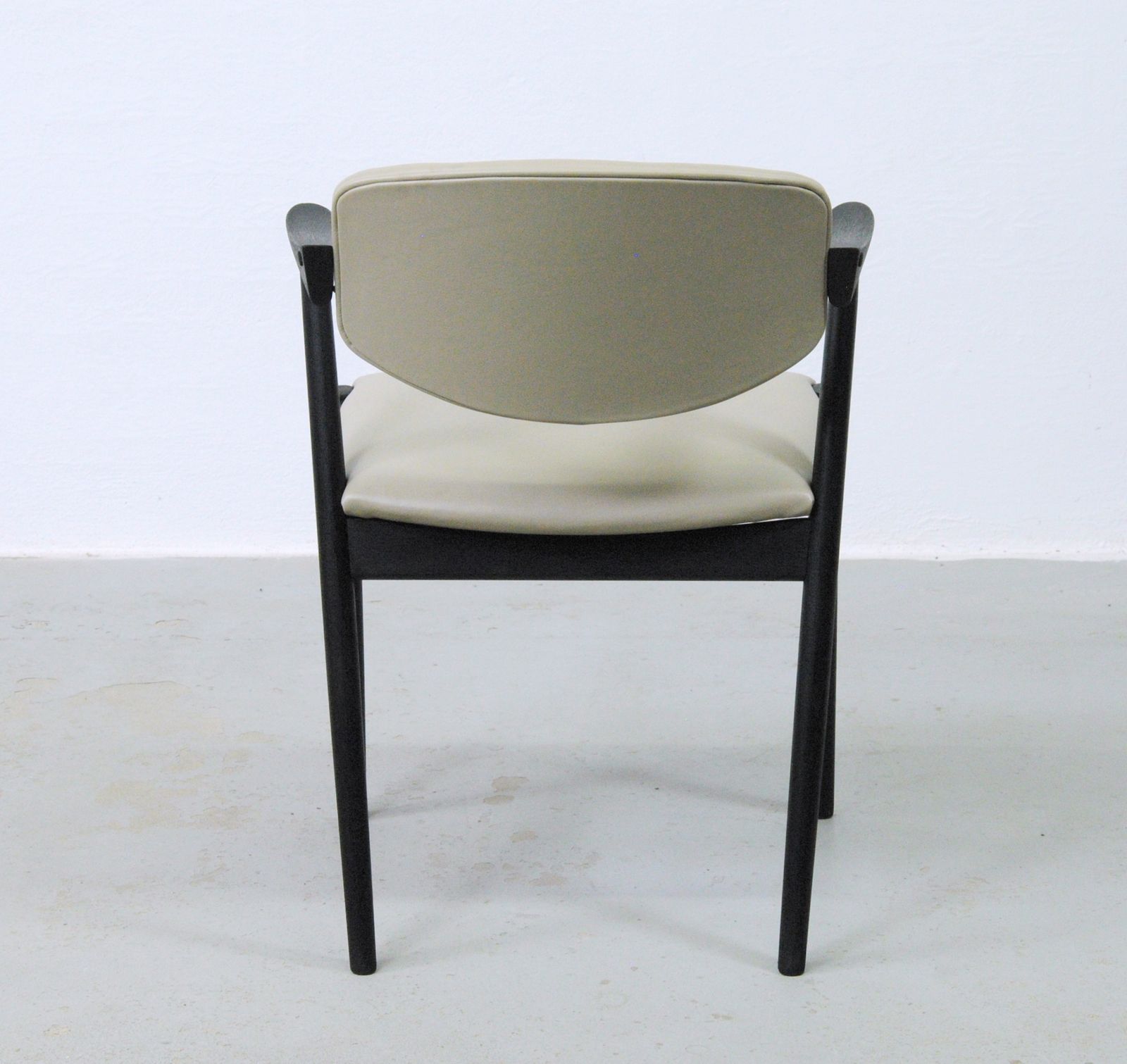 Set Of 8 Fully Restored And Ebonized Kai Kristiansen Dining Chairs Inc. Custom Reupholstery 1960's photo vintage