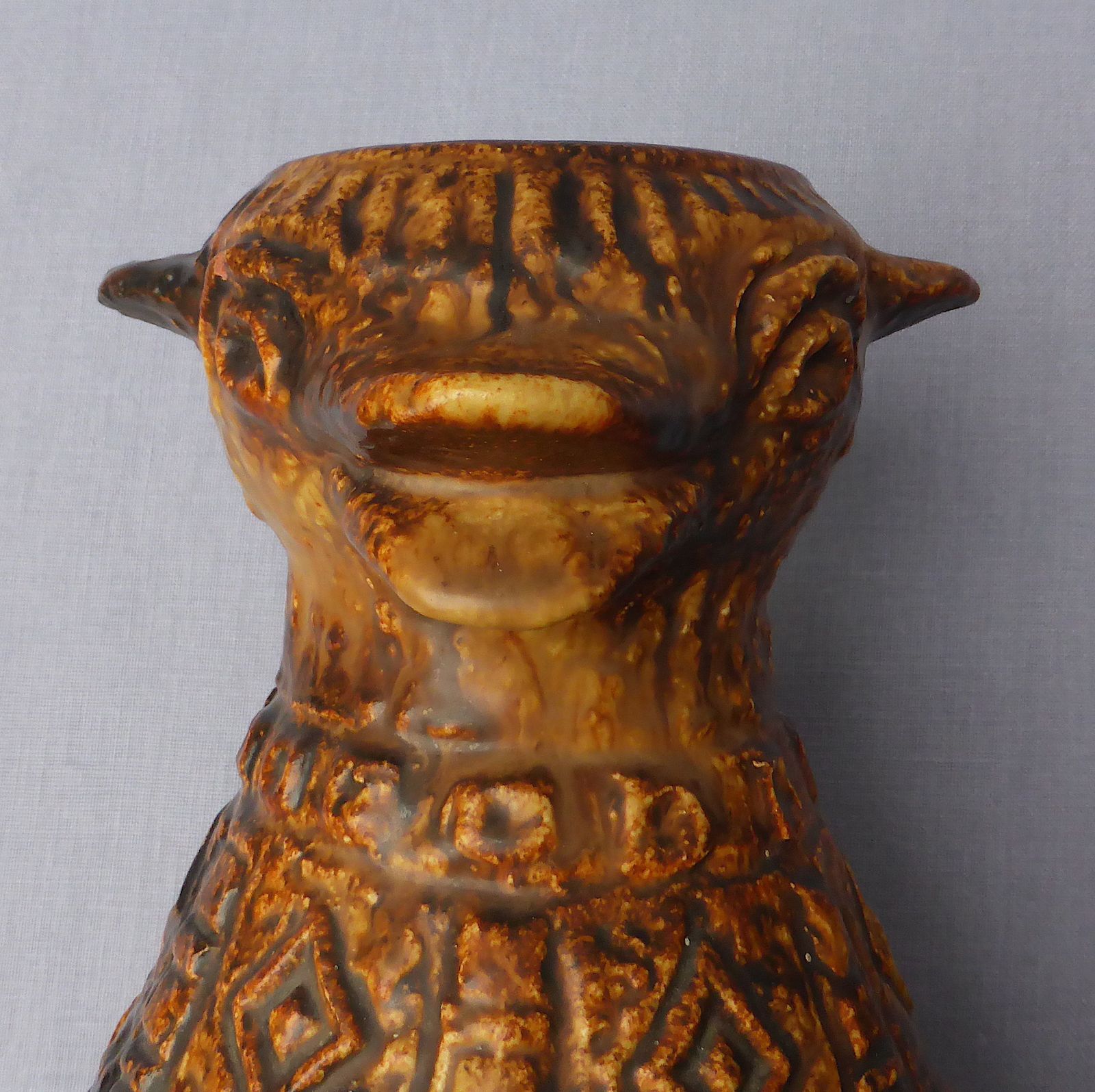 Unusual Pair Of 1970s Jasba Aztec Animal Jugs photo 100.0