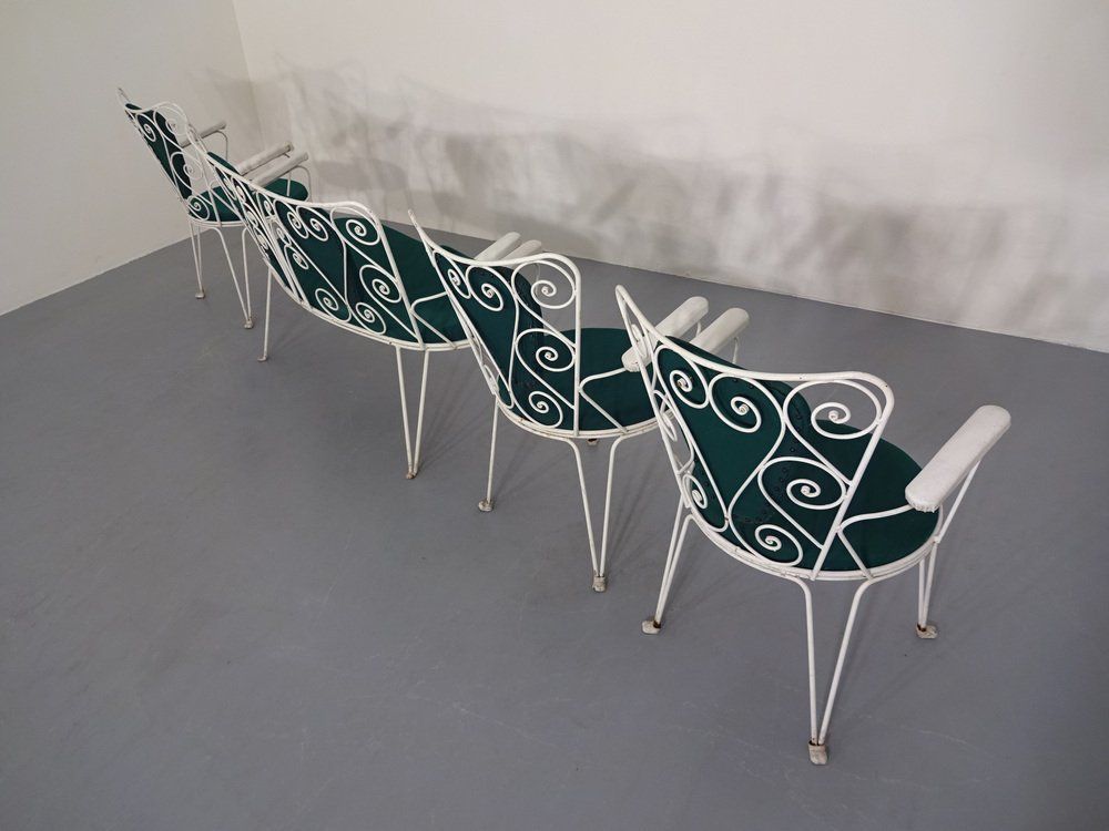 photo vintage Mauser Garden Sofa Set With 3 Chairs, 1960s