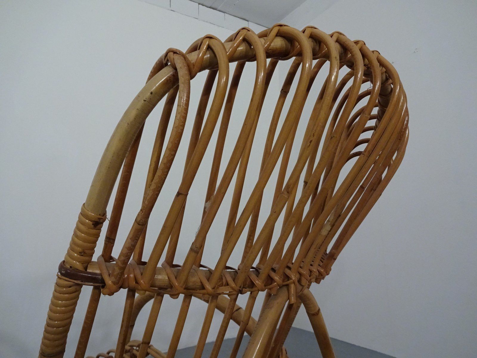photo furniture Mid Century Italian Bamboo Rocking Chair, 1950s