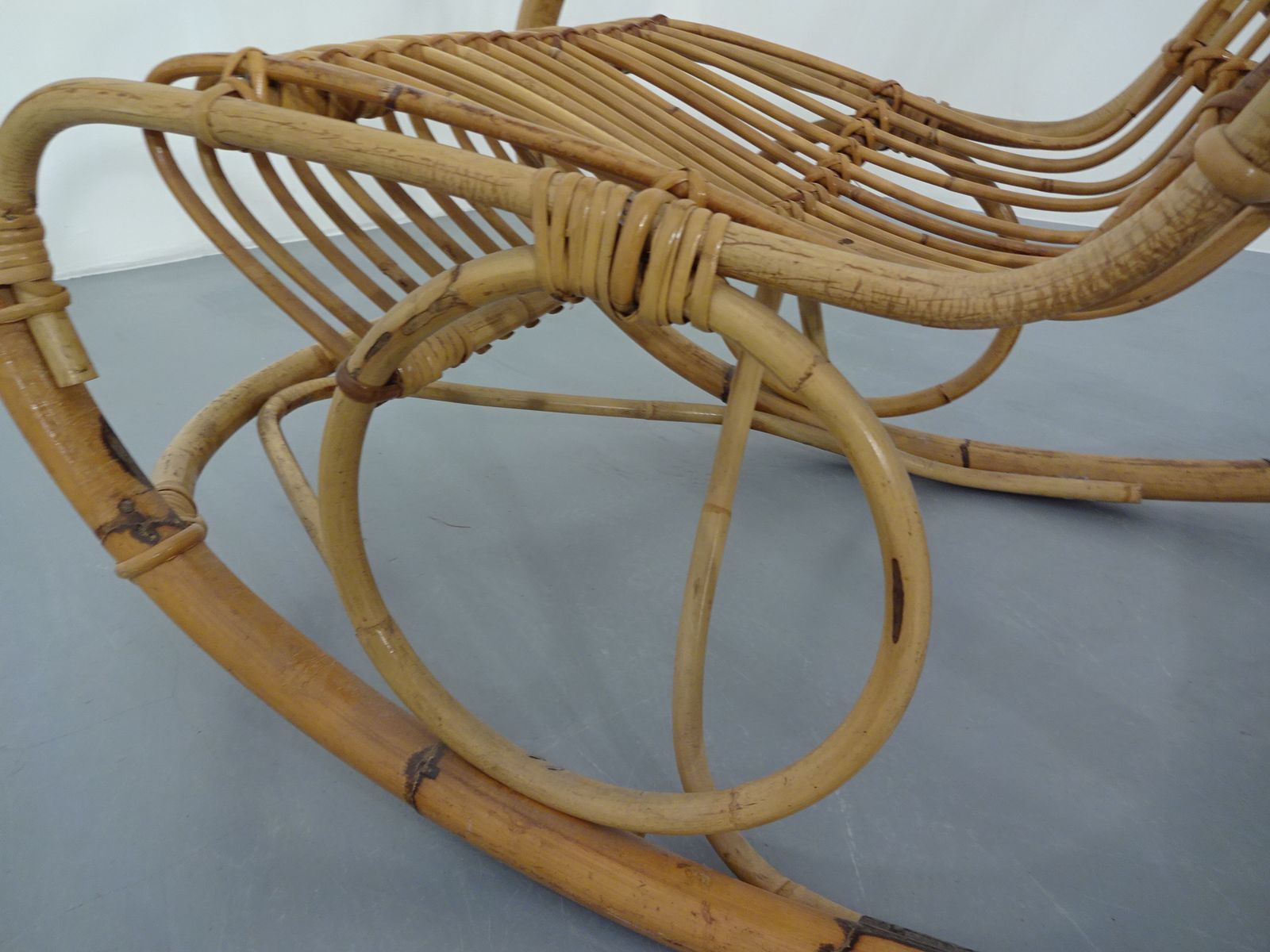 photo buy Mid Century Italian Bamboo Rocking Chair, 1950s