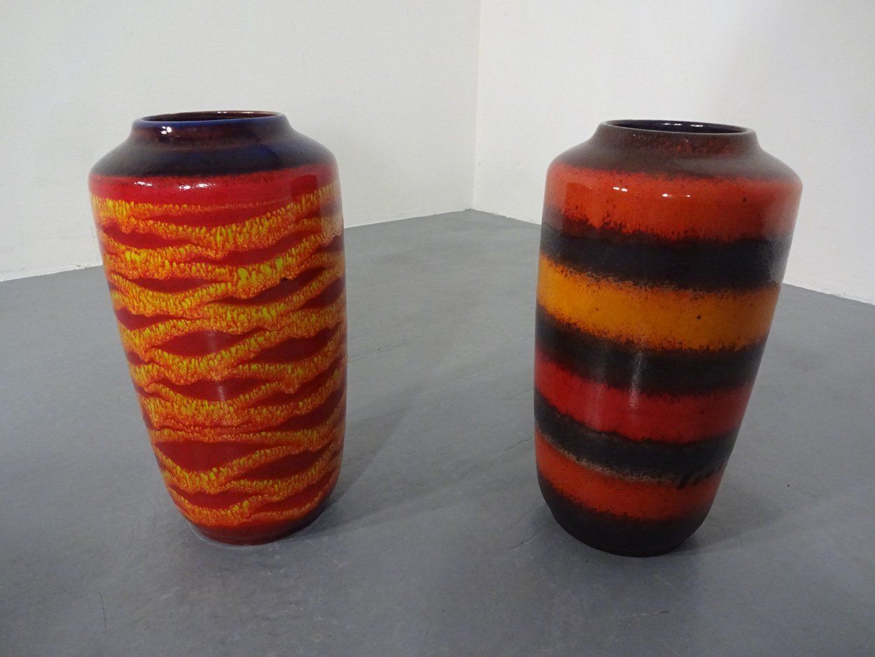 Large Fat Lava Ceramic Vases From Scheurich, 1970s, Set Of 2