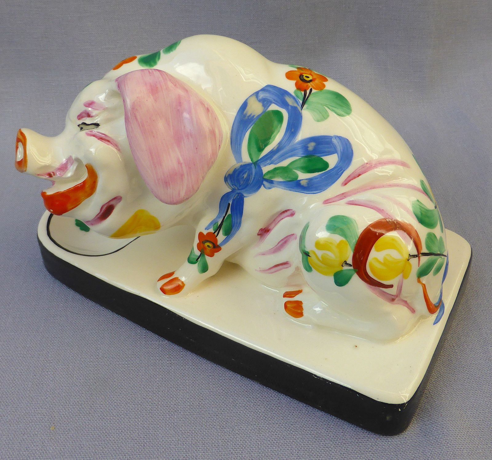 Rare 1930s Art Deco Ditmar Urbach Laughing Pig Figure photo for sale