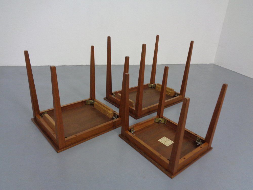 Furniture Danish Teak Nesting Tables By Kvalitet Form Funktion, 1960s, Set Of 3 photo