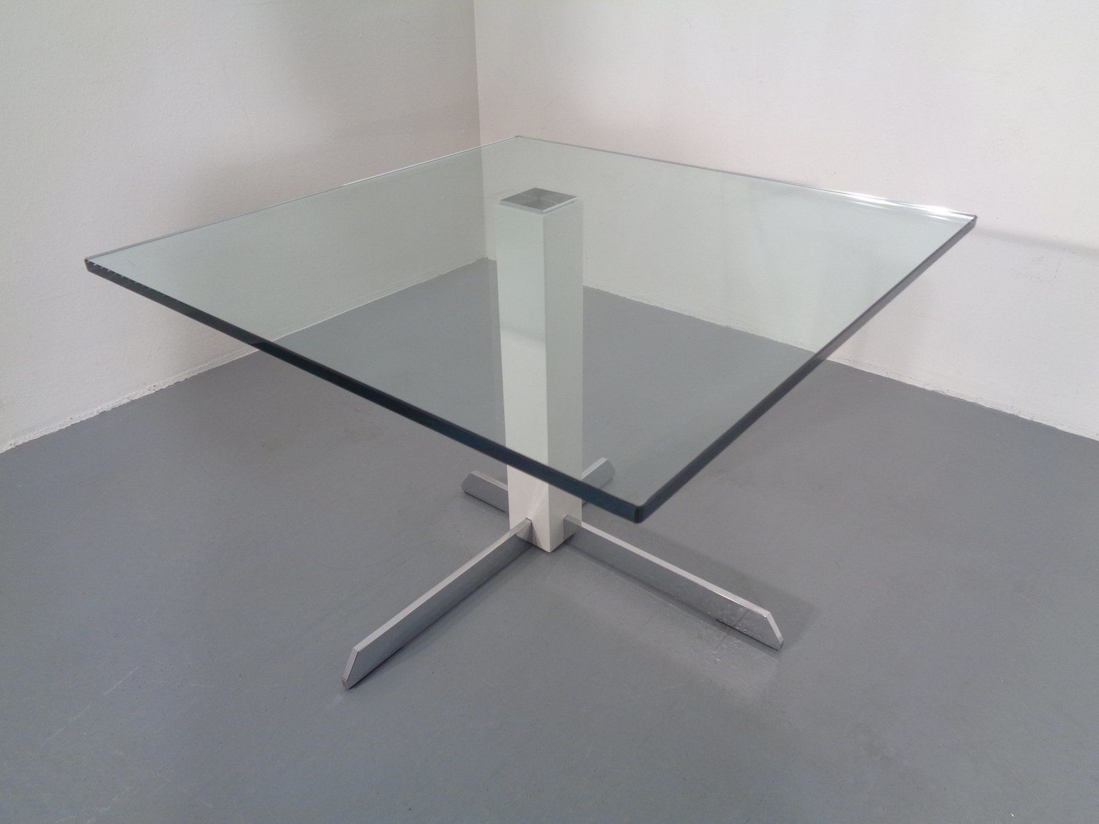 Furniture Glass And Metal Side Tables From Wk Wohnen, 1990s, Set Of 2 photo