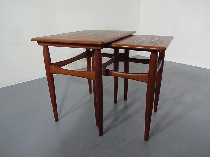 Danish Teak Nesting Tables 1960s Set Of 2 photo furniture