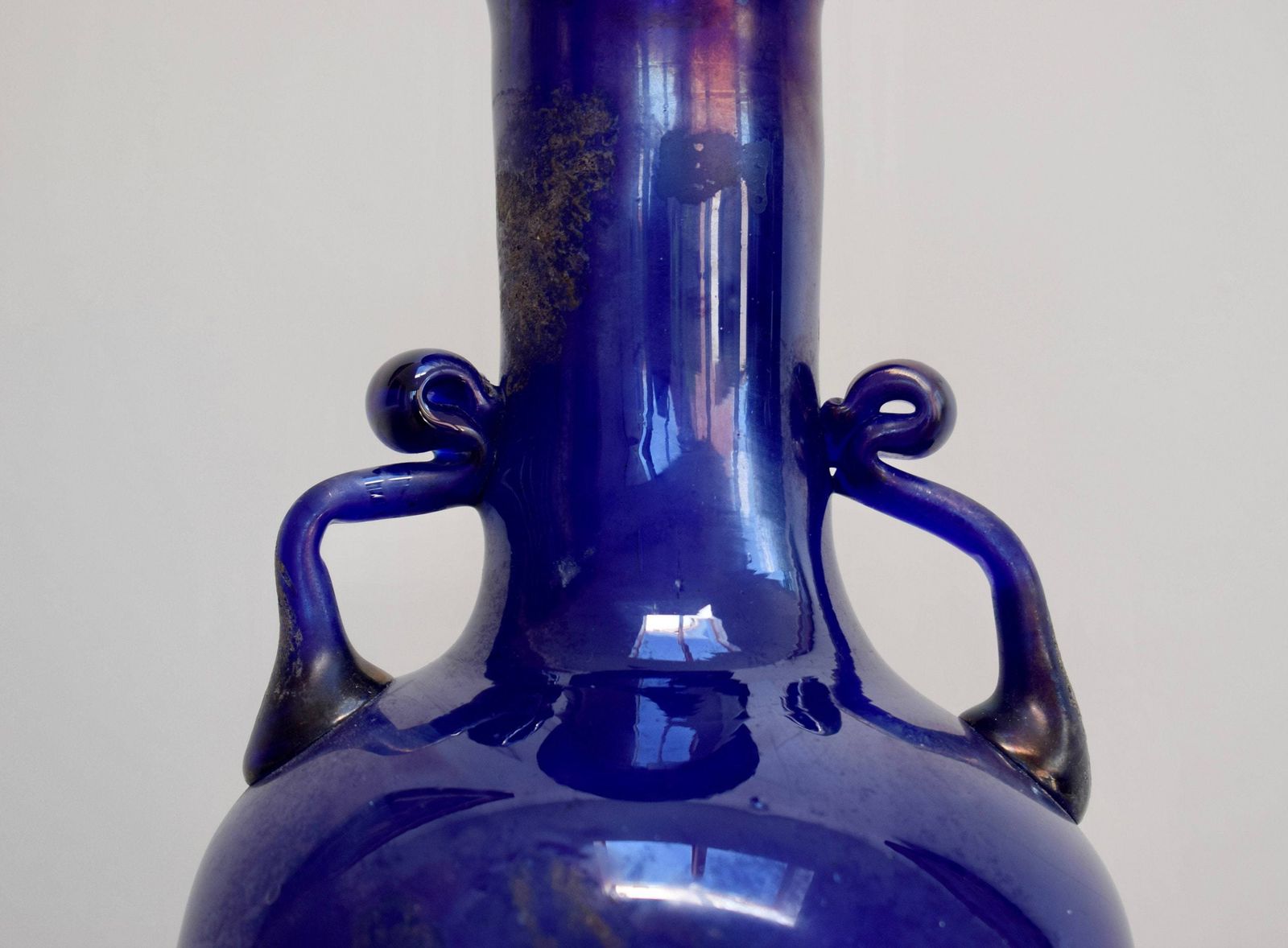 Vintage Cobalt Blue A Scavo Vase Seguso Murano photo for sale