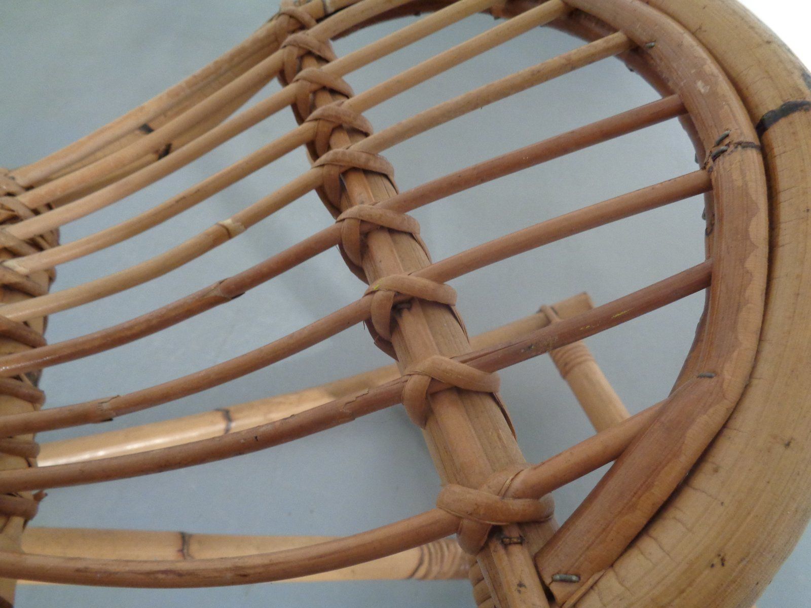 Large Bamboo Rocking Horse By Dirk Van Sliedregt For Rohé Noordwolde, 1950s photo vintage