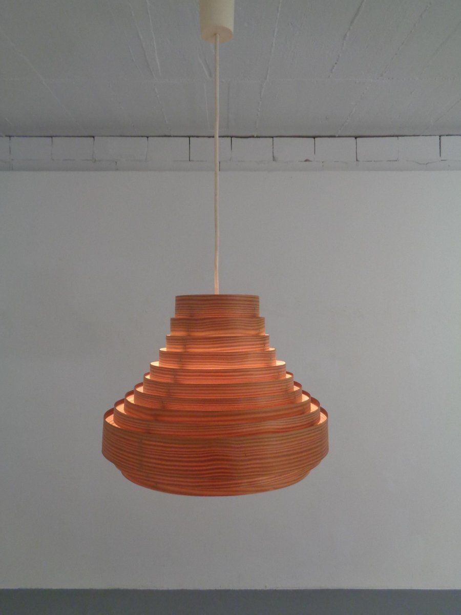 710.0 Wooden Lamella Ceiling Lamp By Hans Agne Jakobsson For Hans Agne Jakobsson Ab Markaryd 1960s photo