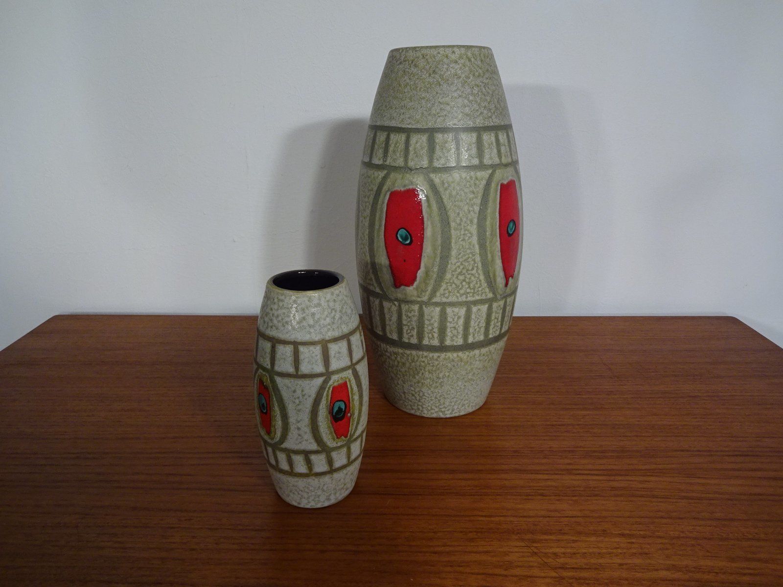 West German Ceramic Vases From Scheurich, 1960s, Set Of 2 photo 192.0
