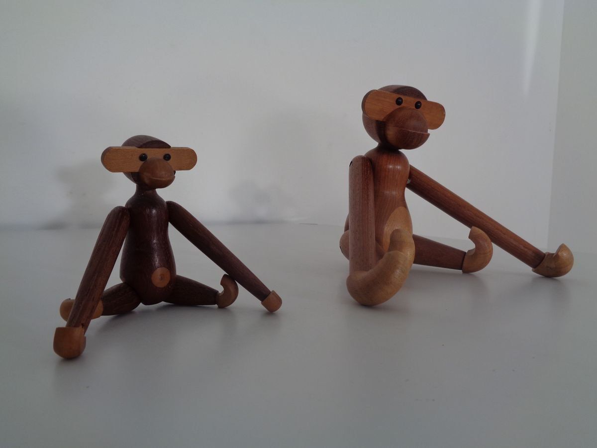 Teak Monkeys By Kay Bojesen, 1950s, Set Of 2 photo furniture