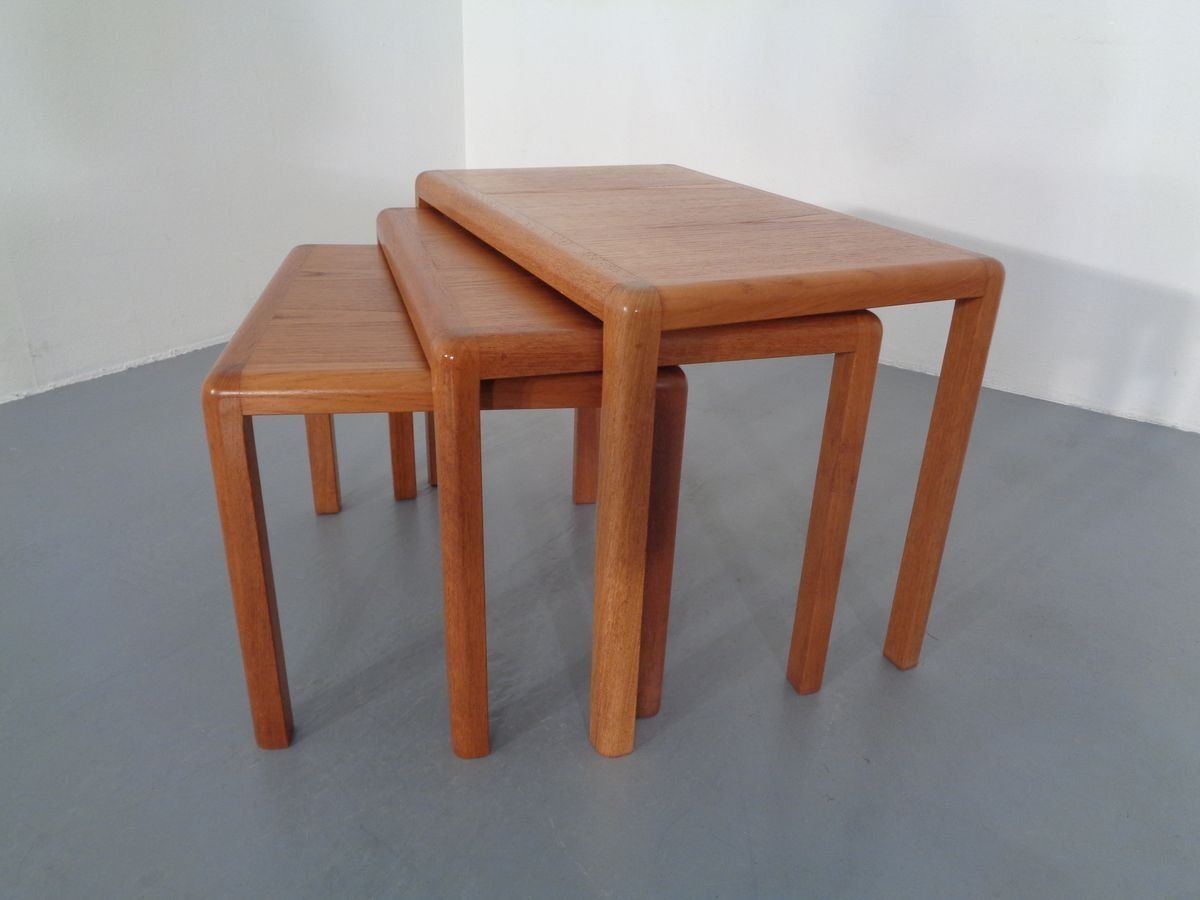 Teak Nesting Tables By Kai Kristiansen For Vildbjerg Møbelfabrik, 1960s, Set Of 3 photo Furniture