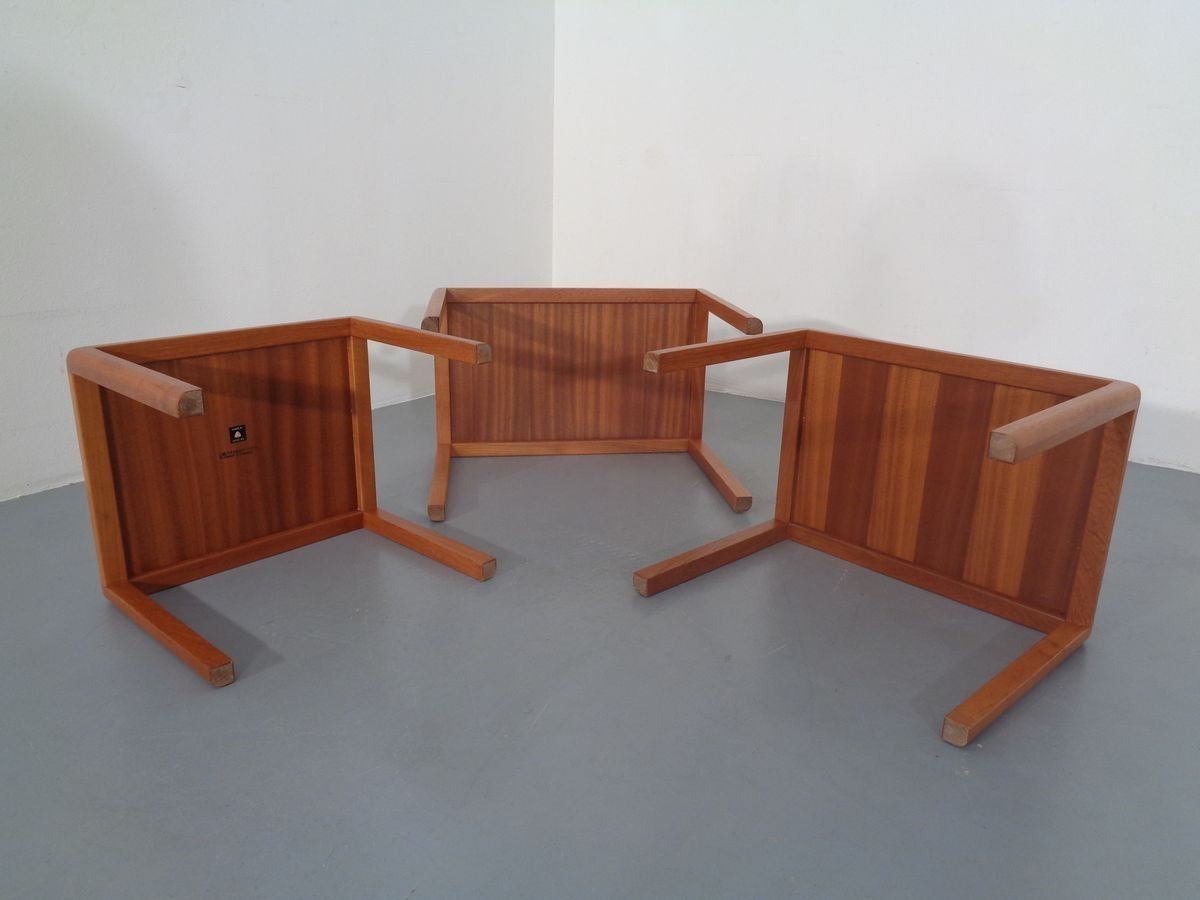524.0 Teak Nesting Tables By Kai Kristiansen For Vildbjerg Møbelfabrik, 1960s, Set Of 3 photo