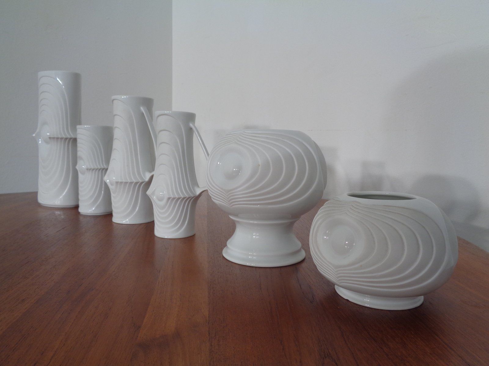 Mid Century Op Art Vases From Royal Kpm  1960s  Set Of 6 photo for sale