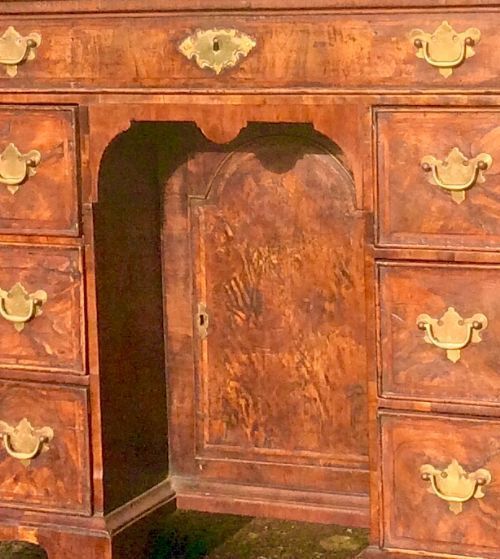 Georgian Walnut Antique Kneehole Desk Of Small Proportions. photo furniture