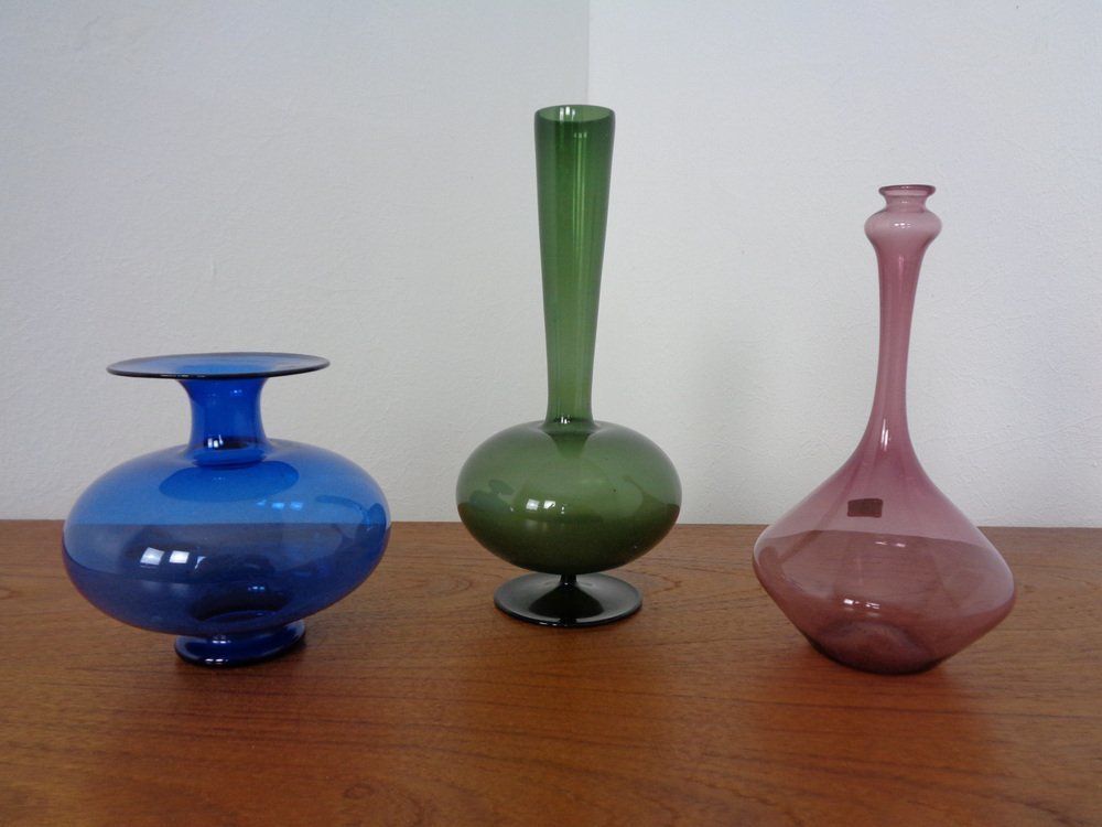 Blown Vases By Thuringian Glaskunst Lauscha, 1960, Set Of 3 photo 192.0