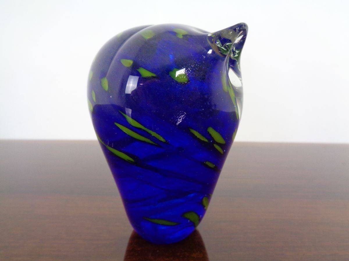 Italian Murano Glass Owl Paperweight From Murano 1960s photo vinterior