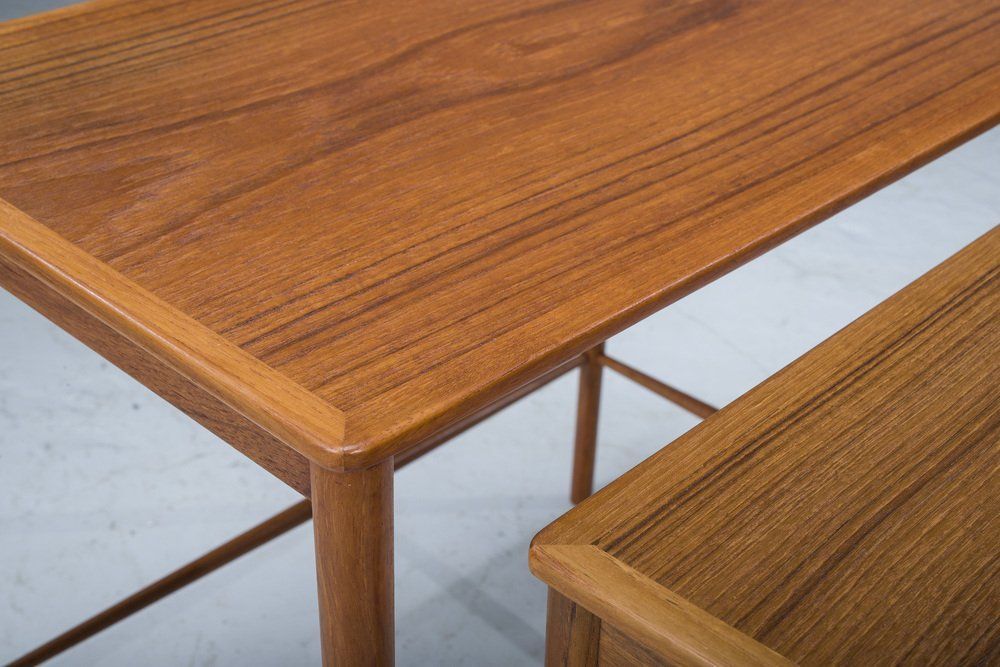 610.0 Mid Cenury Teak Nesting Tables By Kai Winding For Poul Jeppesens, 1960s, Set Of 3 photo