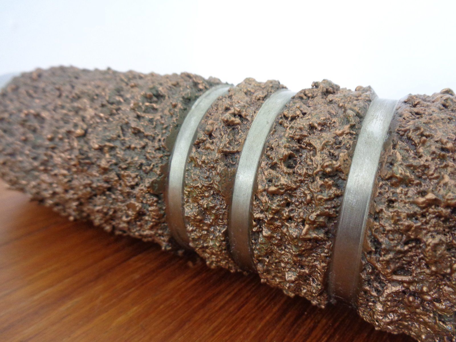 Brutalist German Vase In Copper And Stainless Steel 1960s photo for sale