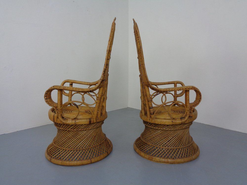 photo vinterior French Peacock Chairs & Table, 1960s, Set Of 3