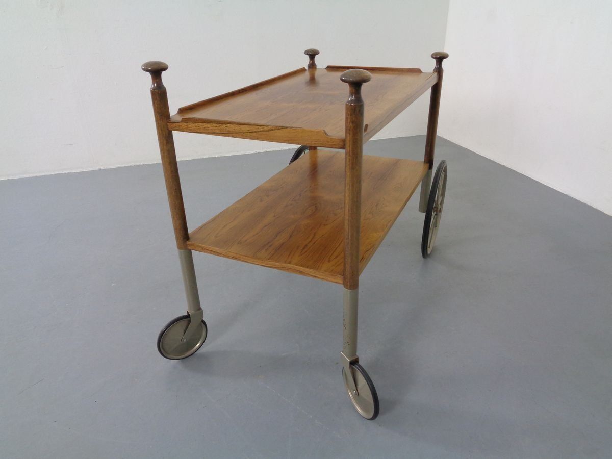 German Rosewood Tea Trolley By Walter Wirz For Wilhelm Renz, 1960s photo vintage