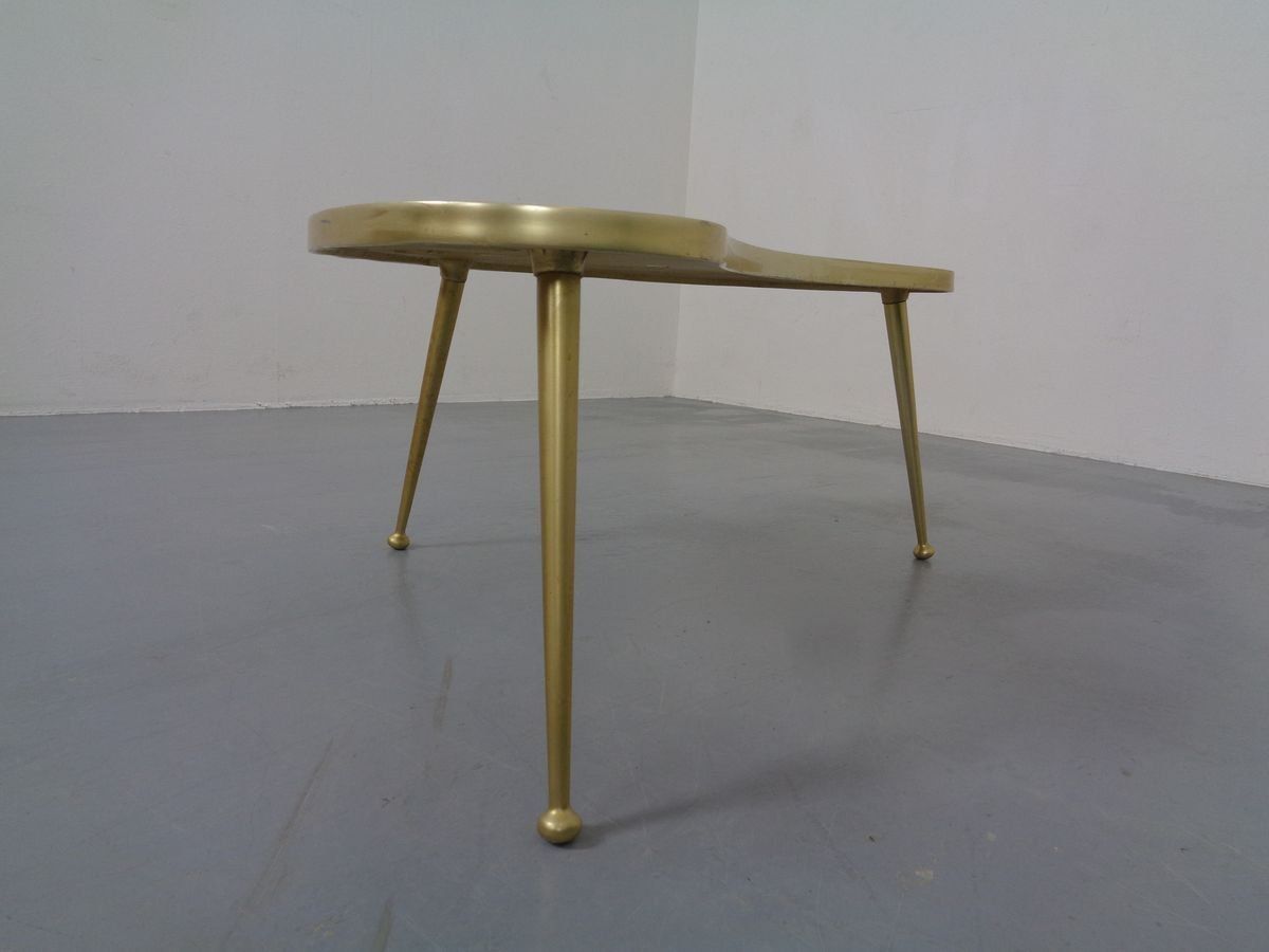 photo furniture German Ceramic Metal & Mosaic Kidney Side Table, 1950s