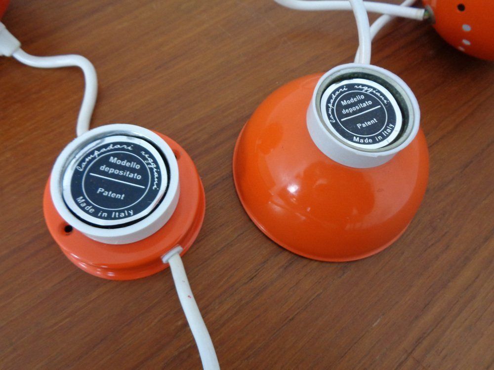 photo vinterior Italian Space Age Metal Internal Magnet Table Lamps By Reggiani, 1960s, Set Of 2