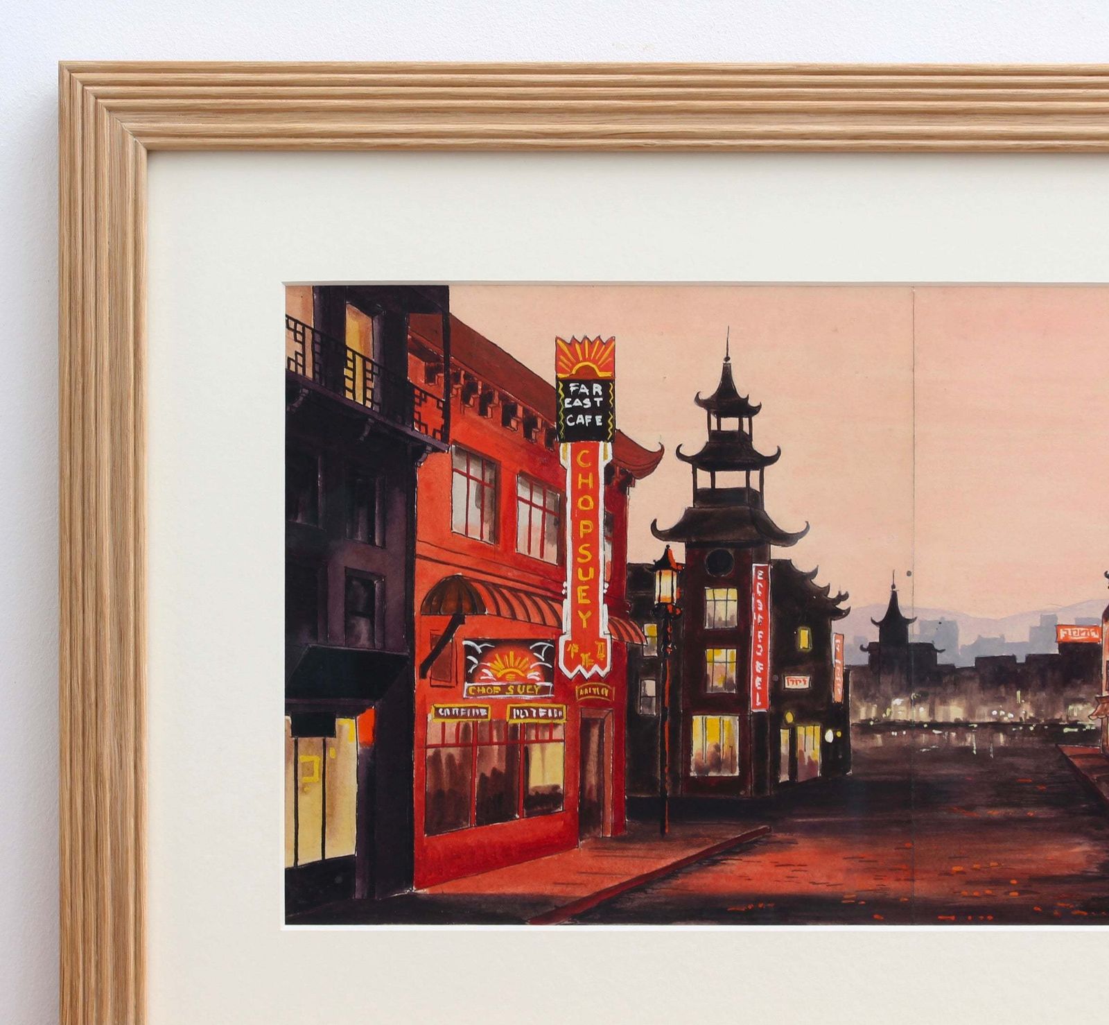 Chinatown San Francisco At Twilight, French School Circa 1950s photo Art